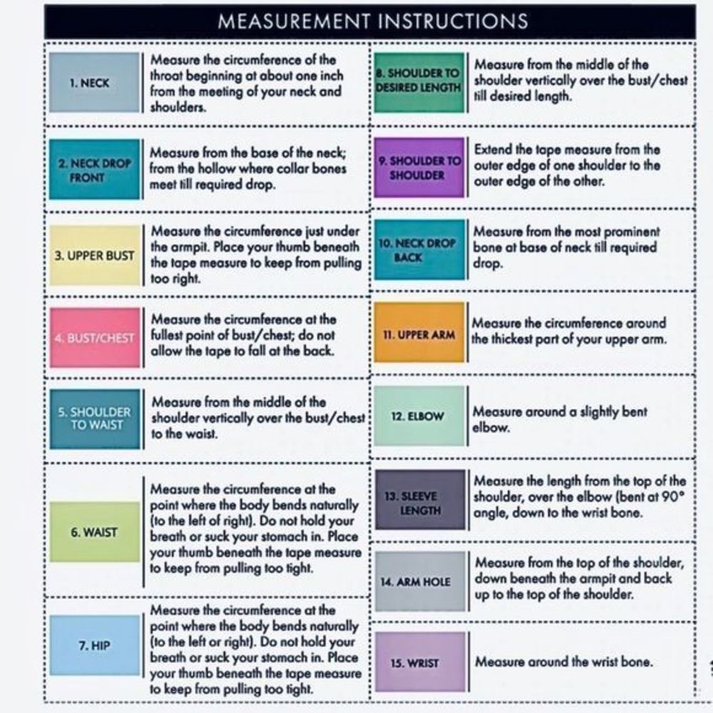 MEASUREMENTS and Other Buyer/Seller “PSA’s”‎ for clothing fit! - Picture 2 of 2
